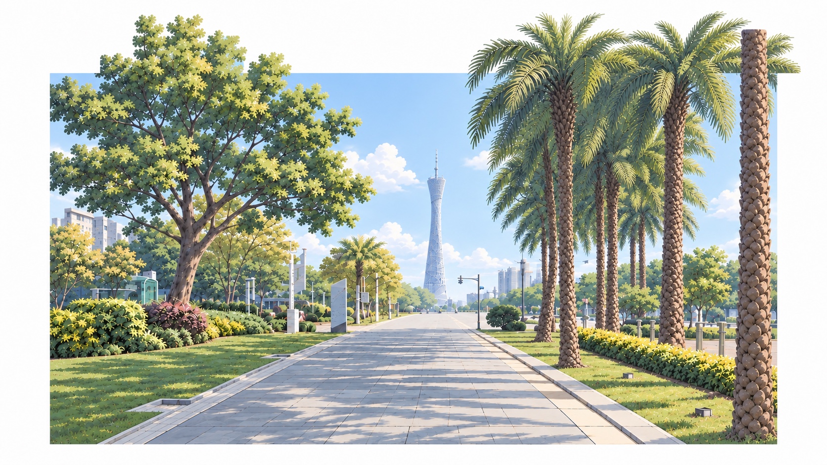 Palm-lined Promenade