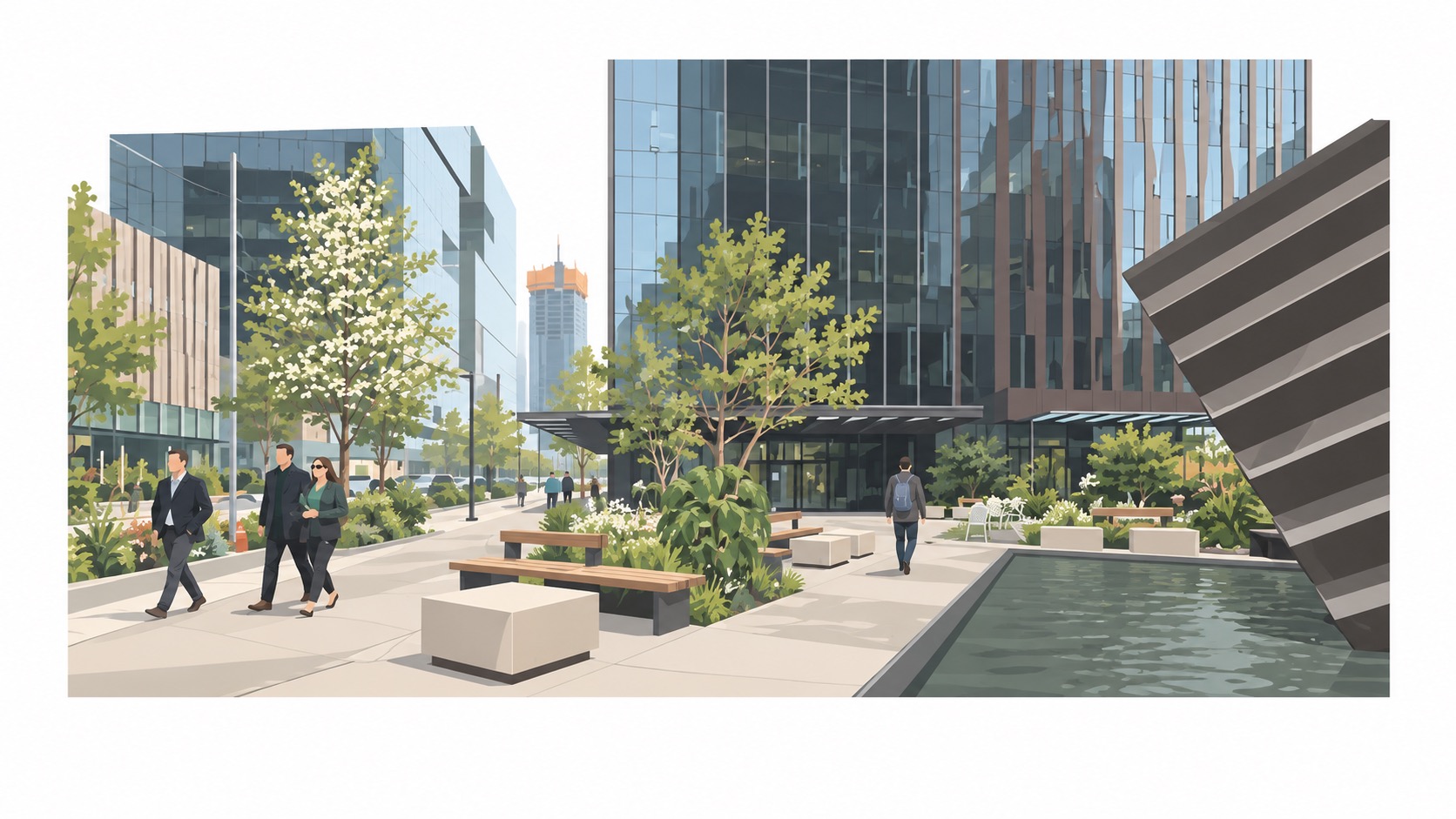Seating Area — Sculpture Fountain